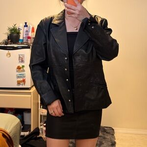 Danier Classic Black Leather Jacket